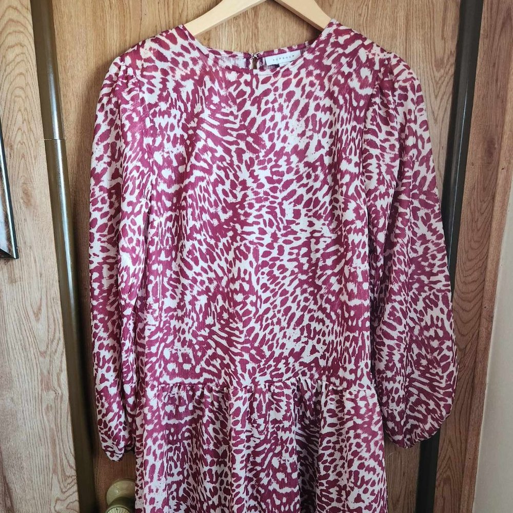 TopShop Maroon Long Sleeved Dress